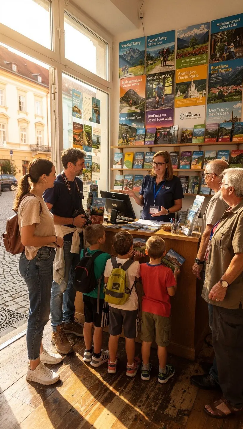 Malá skupina turistov s odborným sprievodcom objavuje prírodné krásy národného parku Slovenský raj.